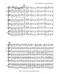 Sheet music for 'Joy to the World' arranged by M. Harvey on a white background.