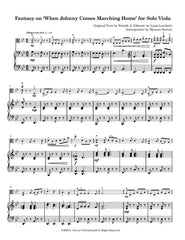 Fantasy on Johnny Comes Marching Home for Solo Viola sample page 2