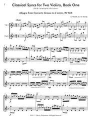 Classical Syncs; Duets for Two Violins, Book One - PDF Download