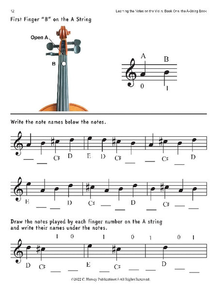 Learning the Notes on the Violin, Book One, the A-String Book