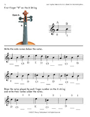 Learning the Notes on the Violin, Book One, the A-String Book