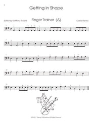 Getting in Shape for Bass: a string class method that can also be played in private study.