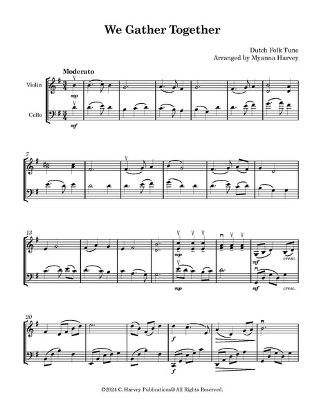 We Gather Together for Violin and Cello - PDF Download