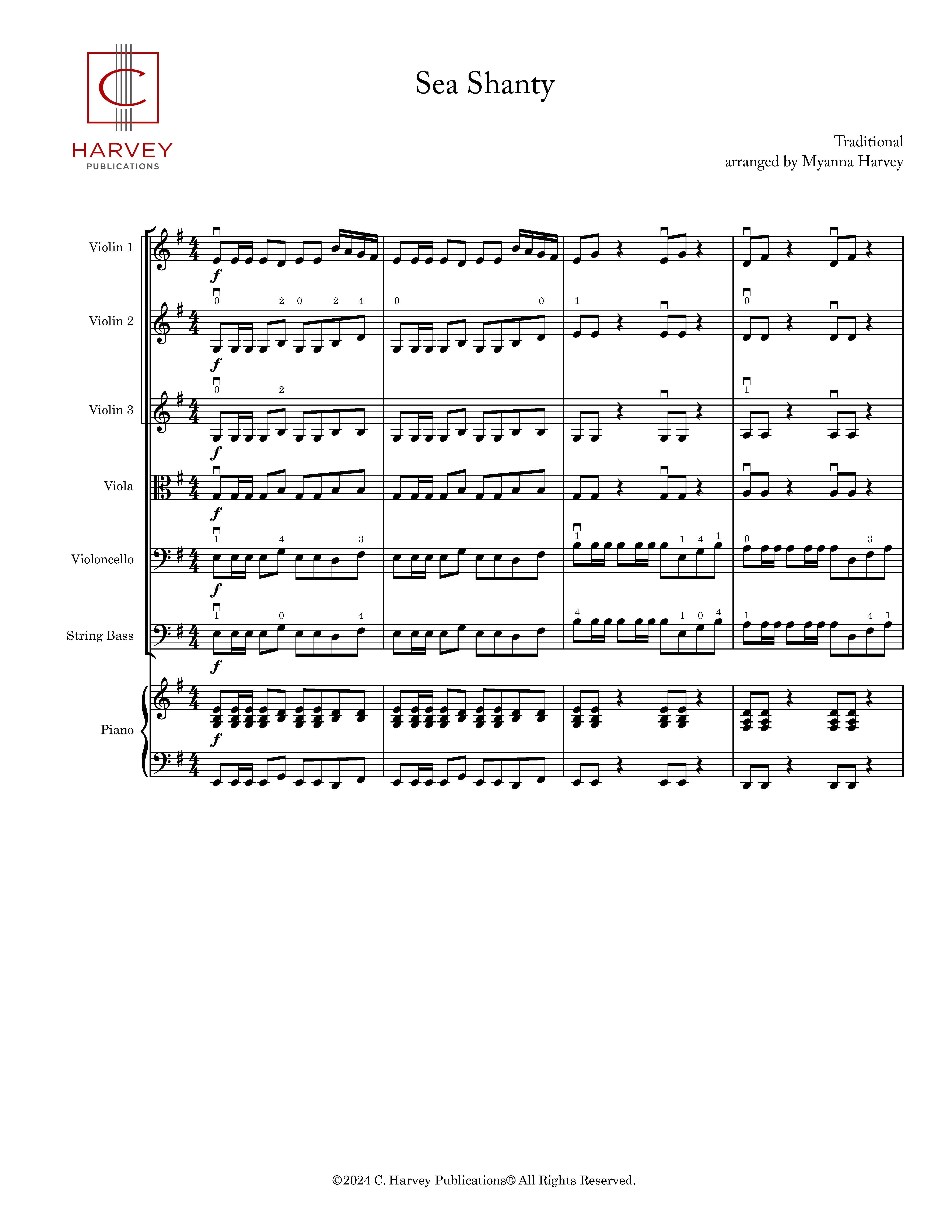 Sea Shanty for String Orchestra - PDF Download