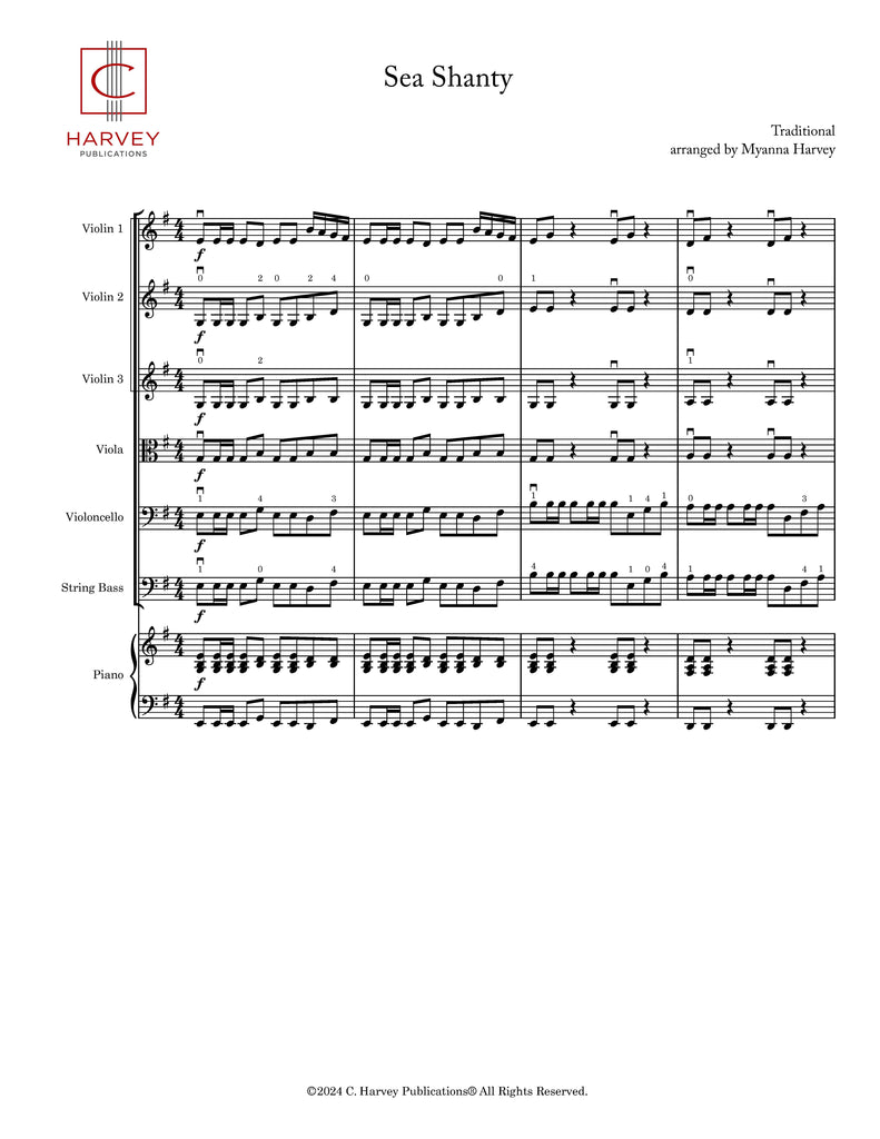 Sea Shanty for String Orchestra PDF Download Learn Strings • Harvey