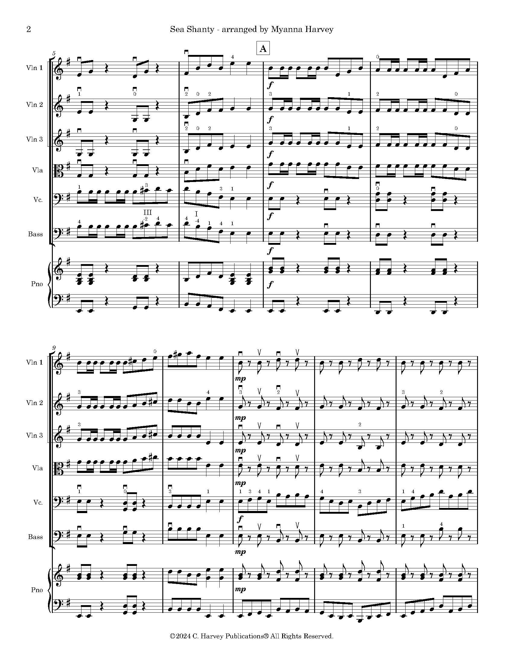 Sea Shanty for String Orchestra - PDF Download