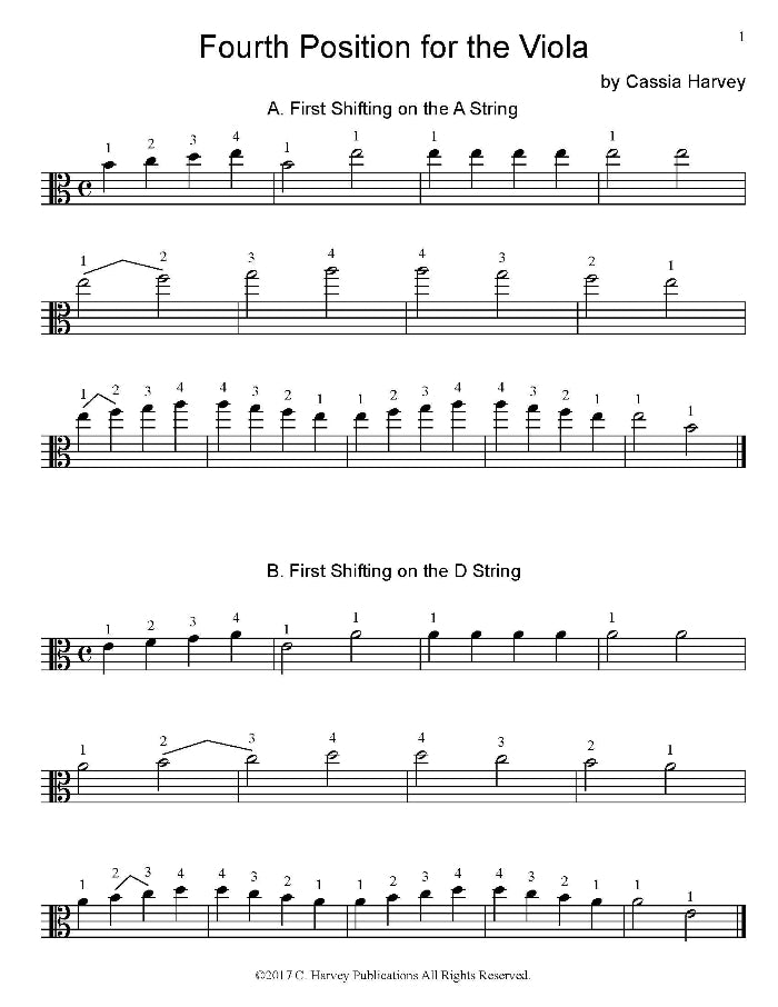 Sample page from 'Fourth Position for the Viola' by Cassia Harvey.