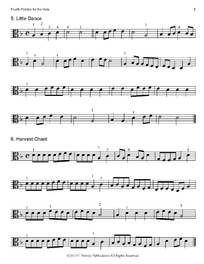 Sample page from 'Fourth Position for the Viola' by Cassia Harvey.