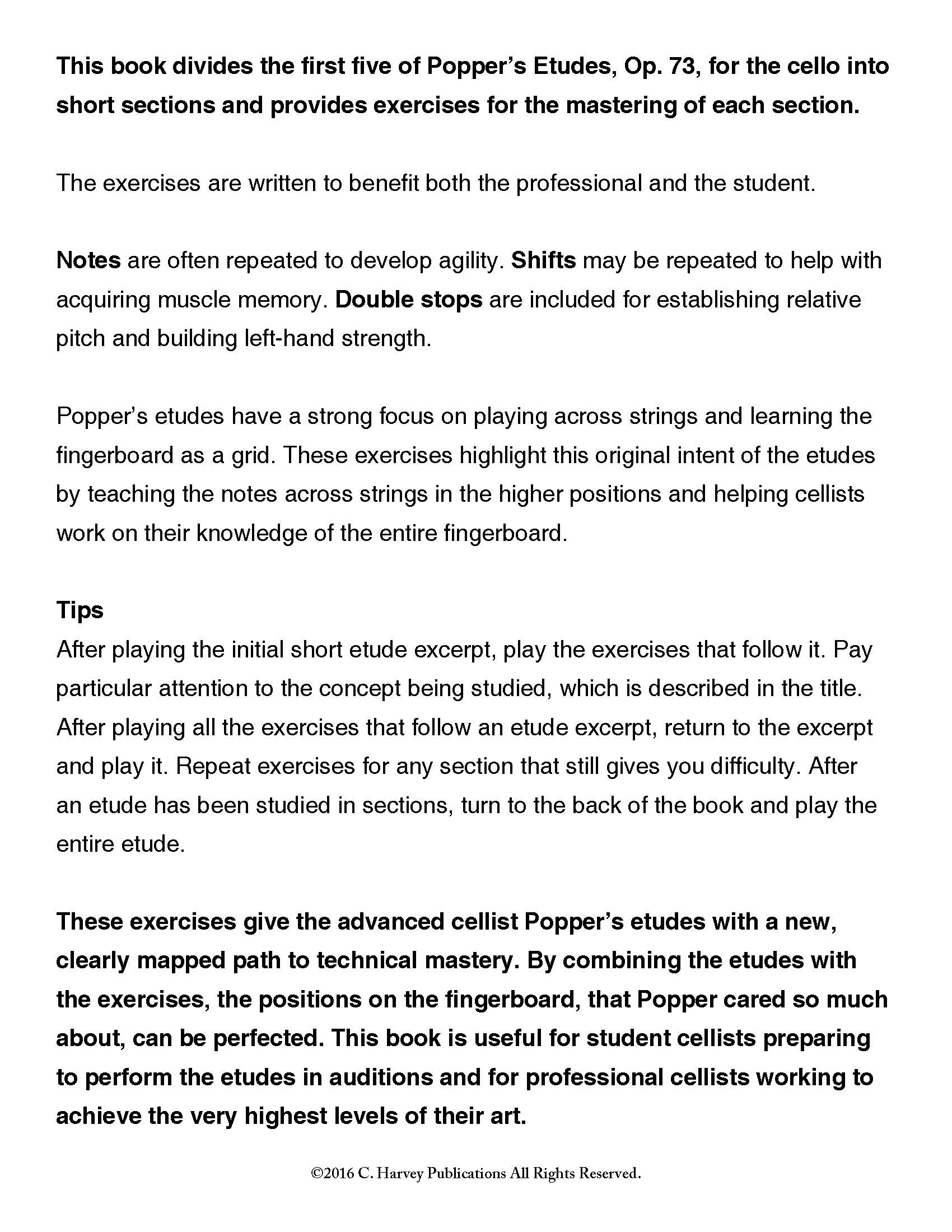 The Popper High School Study Book for Cello, Volume One - PDF Download