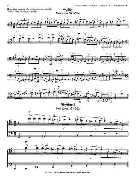 The Saint-Saens Cello Concerto No. 1 Study Book for Cello, Volume Two - PDF download