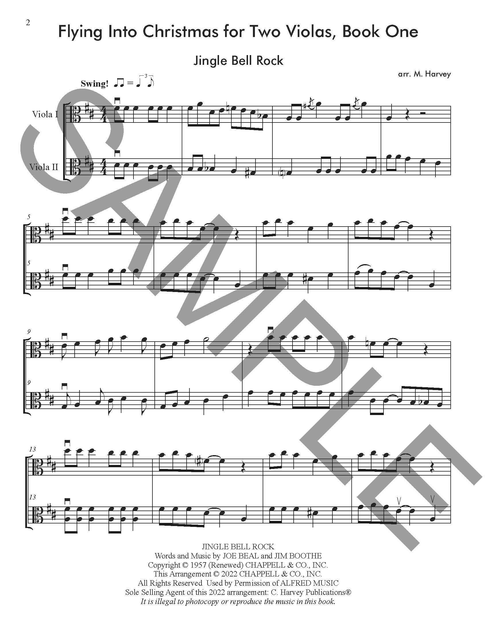 Two Violas String Flying into Christmas; Pop and Fiddle Duets for Two Violas, Book One ...