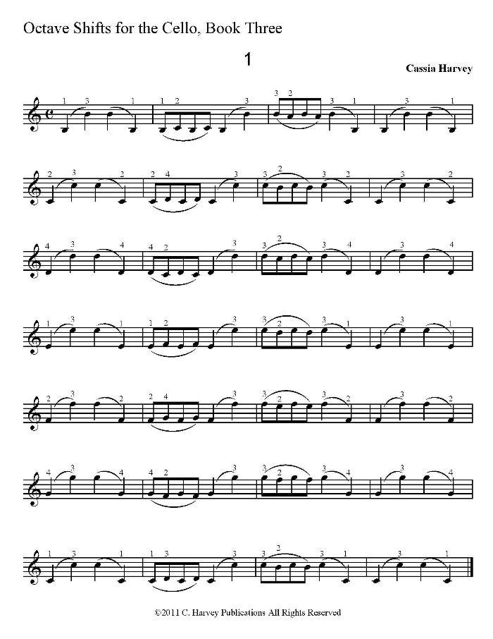 Octave Shifts for the Cello, Book Three PDF Download Sample Page
