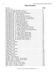 Scale Performance for the Cello, Book One Table of Contents