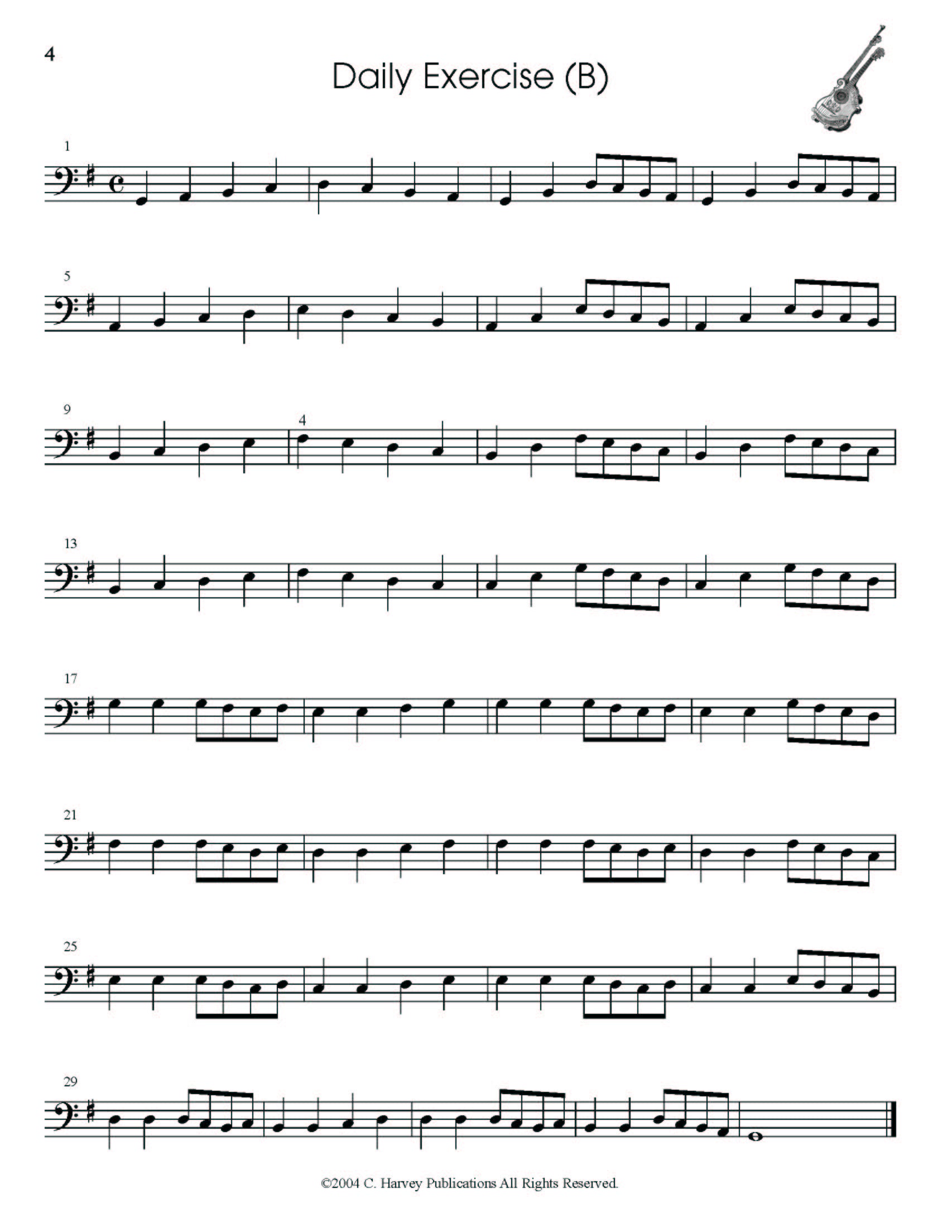 Warming Up for Bass, Book One - PDF Download