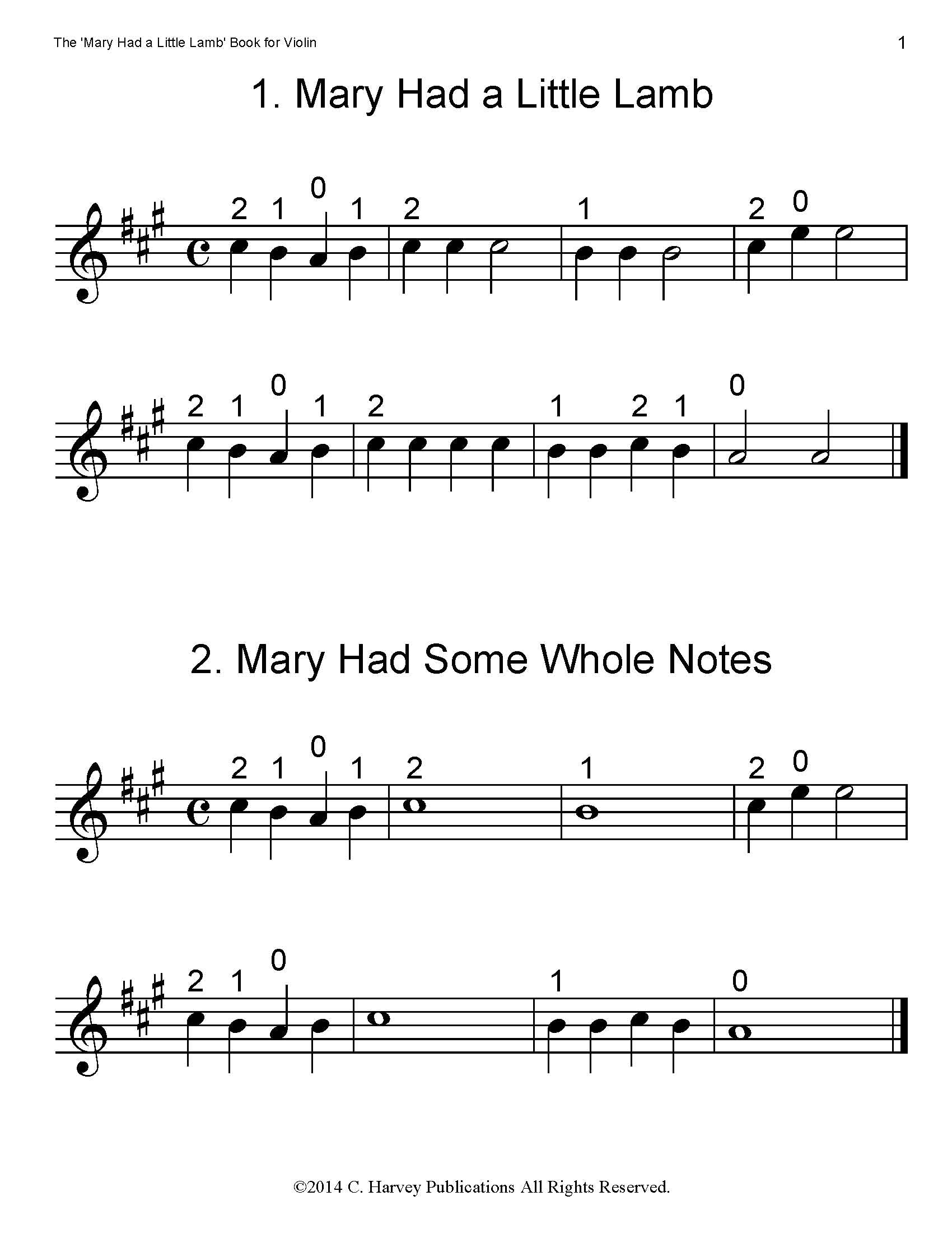 The 'Mary Had a Little Lamb' Book for Violin - PDF Download