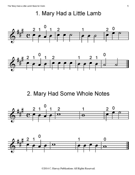 The 'Mary Had a Little Lamb' Book for Violin - PDF Download