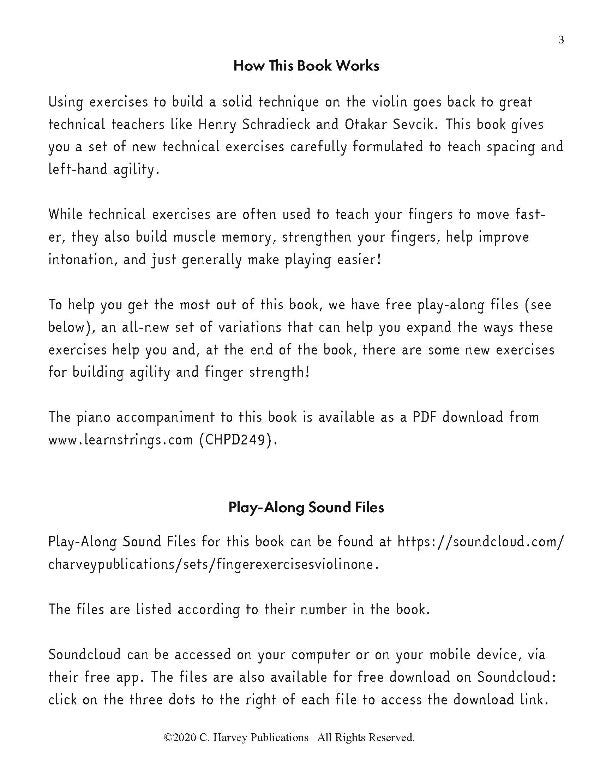 Finger Exercises for the Violin, Book One