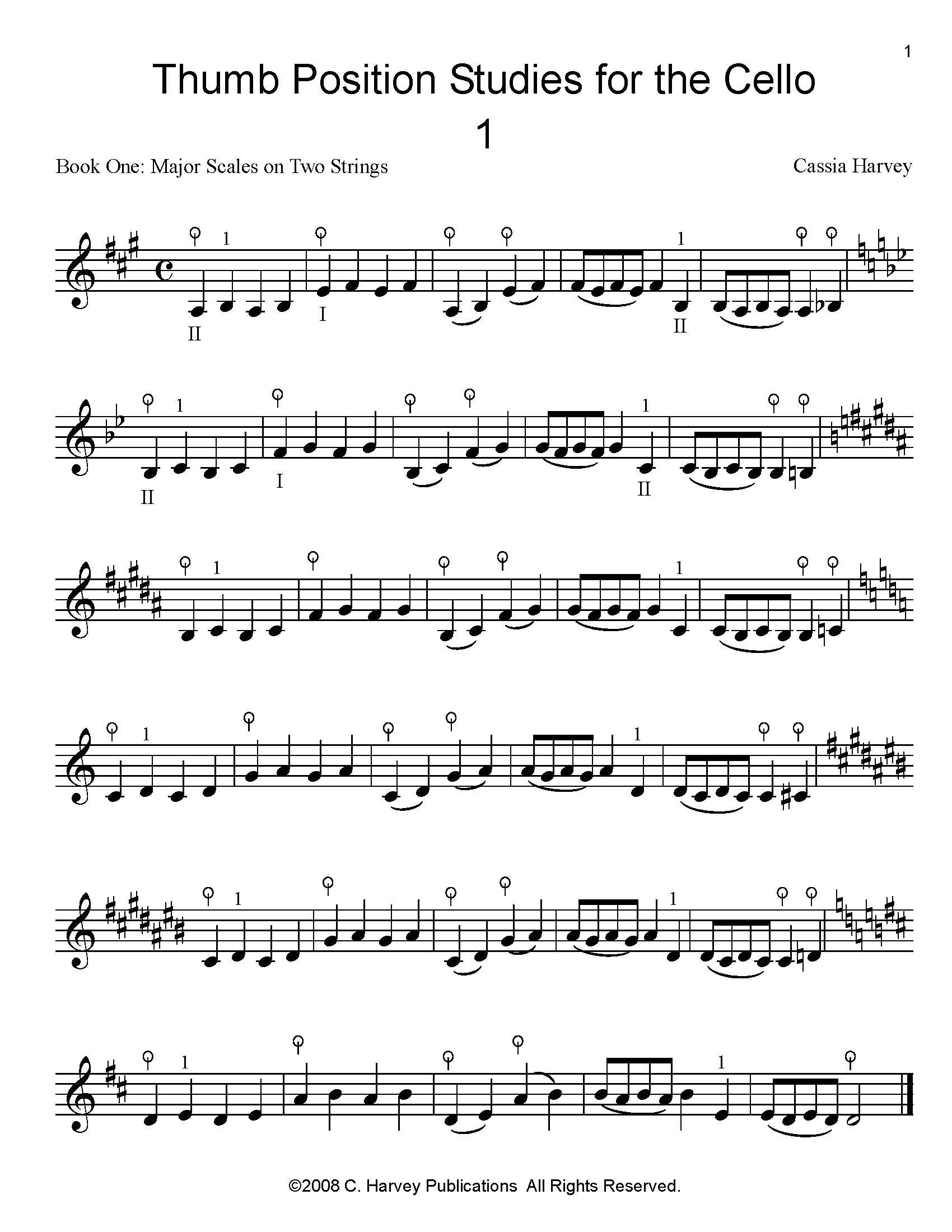 Thumb Position Studies for the Cello, Book One - PDF Download