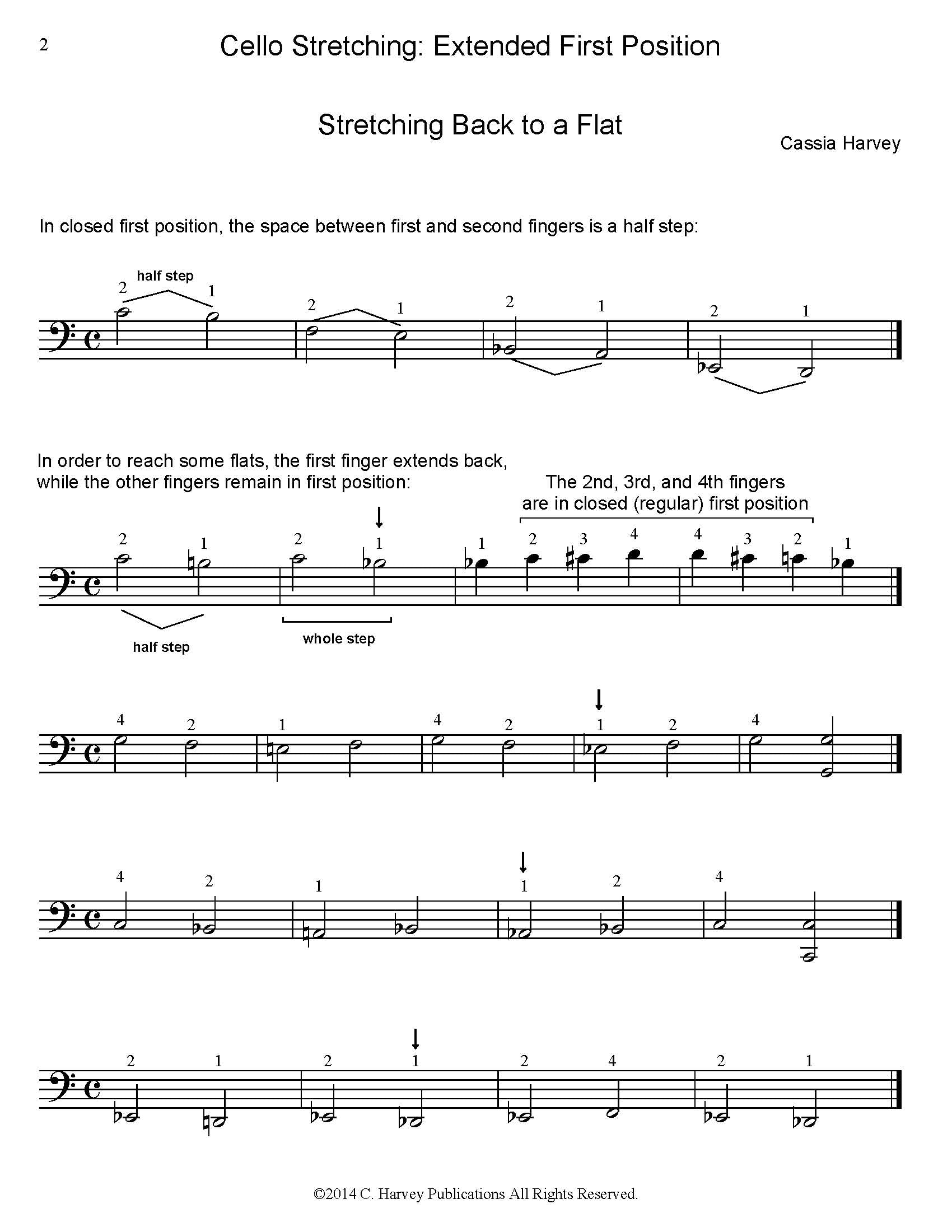 Cello Stretching: Extended First Position - PDF Download