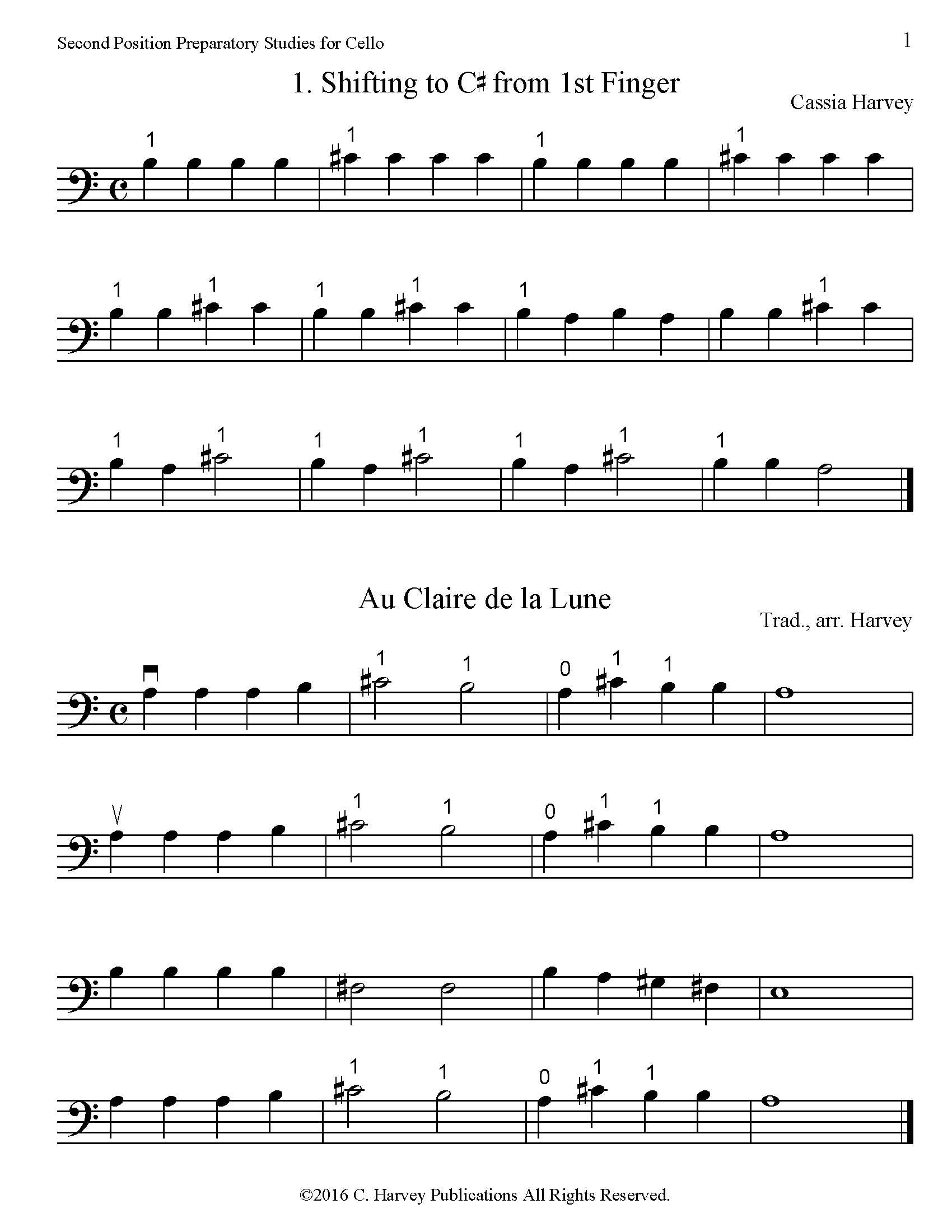 Second Position Preparatory Studies for the Cello - PDF Download
