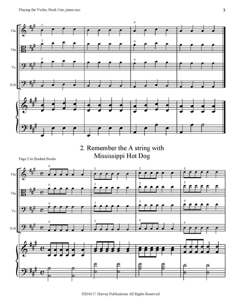 Playing the Violin, Viola, Cello, and Bass Book One Score and Piano Accompaniment