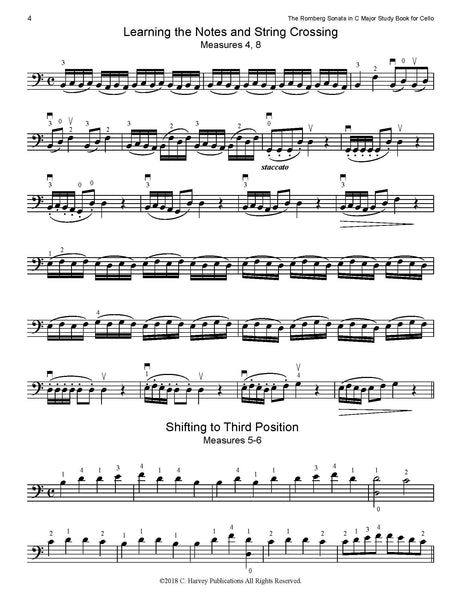 The Romberg Sonata in C Major Study Book for Cello - PDF download