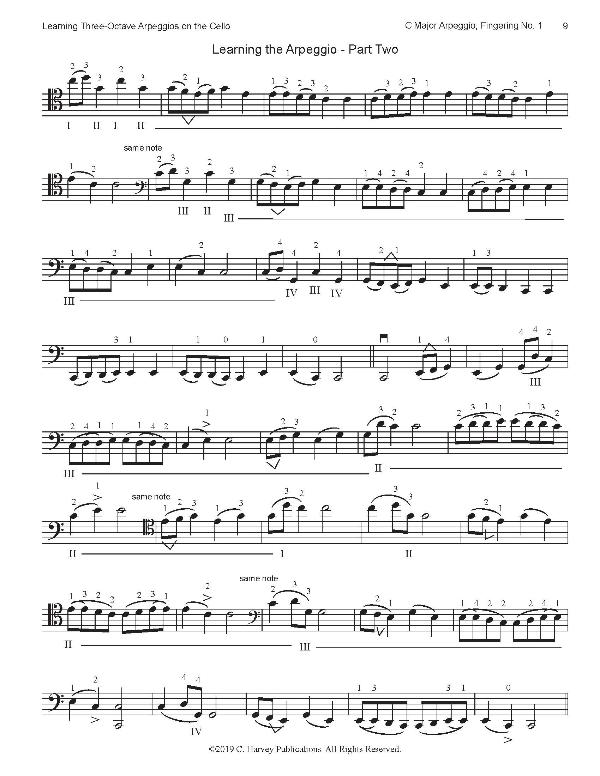 Learning Three-Octave Arpeggios on the Cello - PDF download