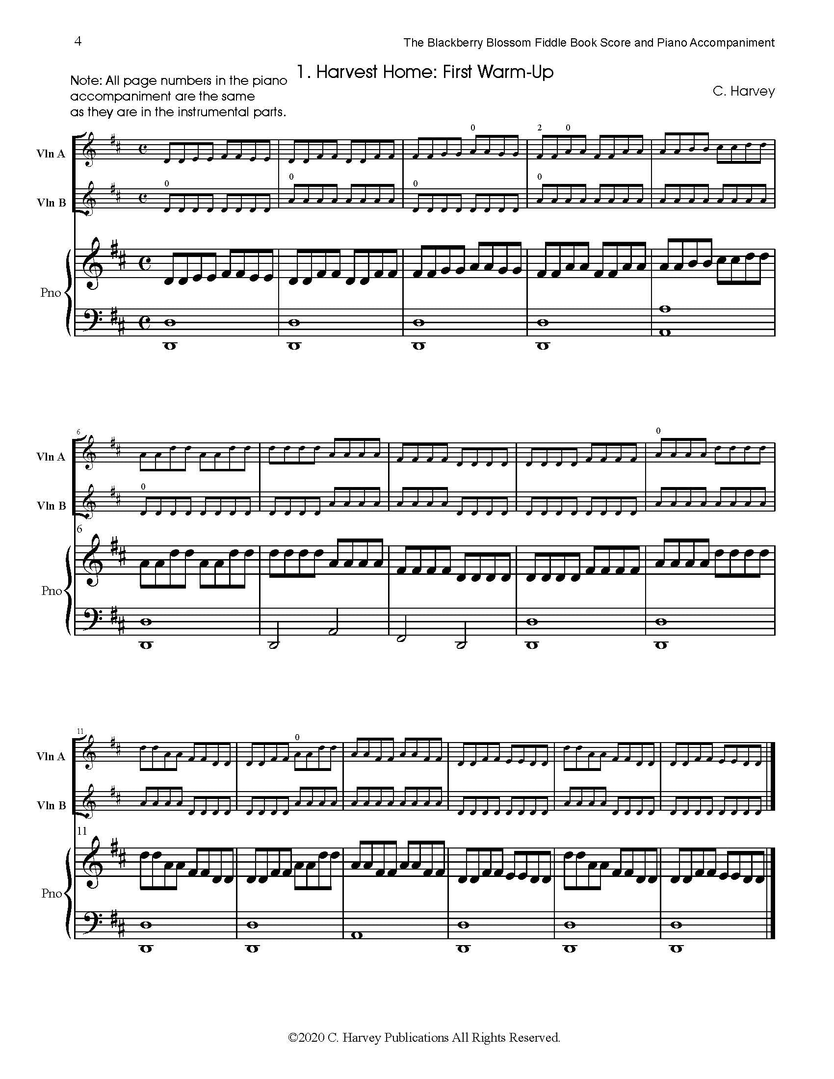 The Blackberry Blossom Fiddle Book Score and Piano Accompaniment - PDF Download