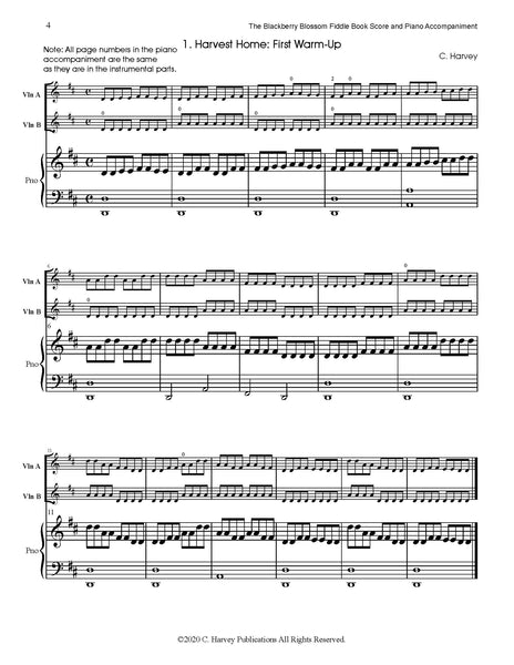 The Blackberry Blossom Fiddle Book Score and Piano Accompaniment - PDF Download