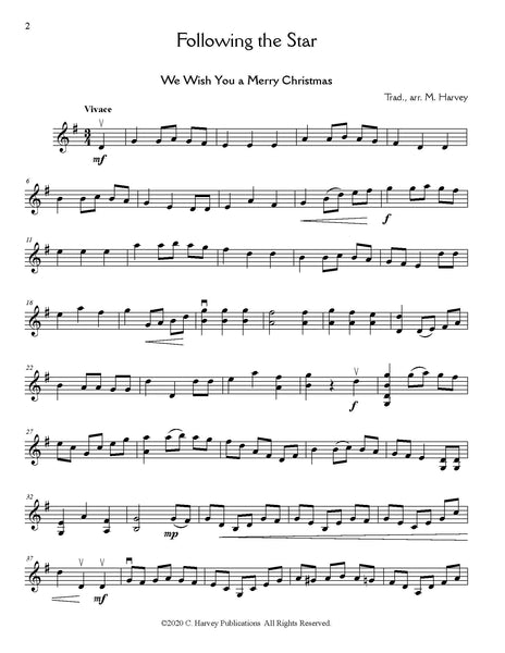 Following the Star - Solo Christmas Carol Arrangements for Unaccompanied Violin - PDF Download