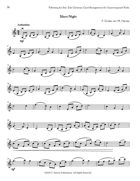 Following the Star - Solo Christmas Carol Arrangements for Unaccompanied Violin - PDF Download
