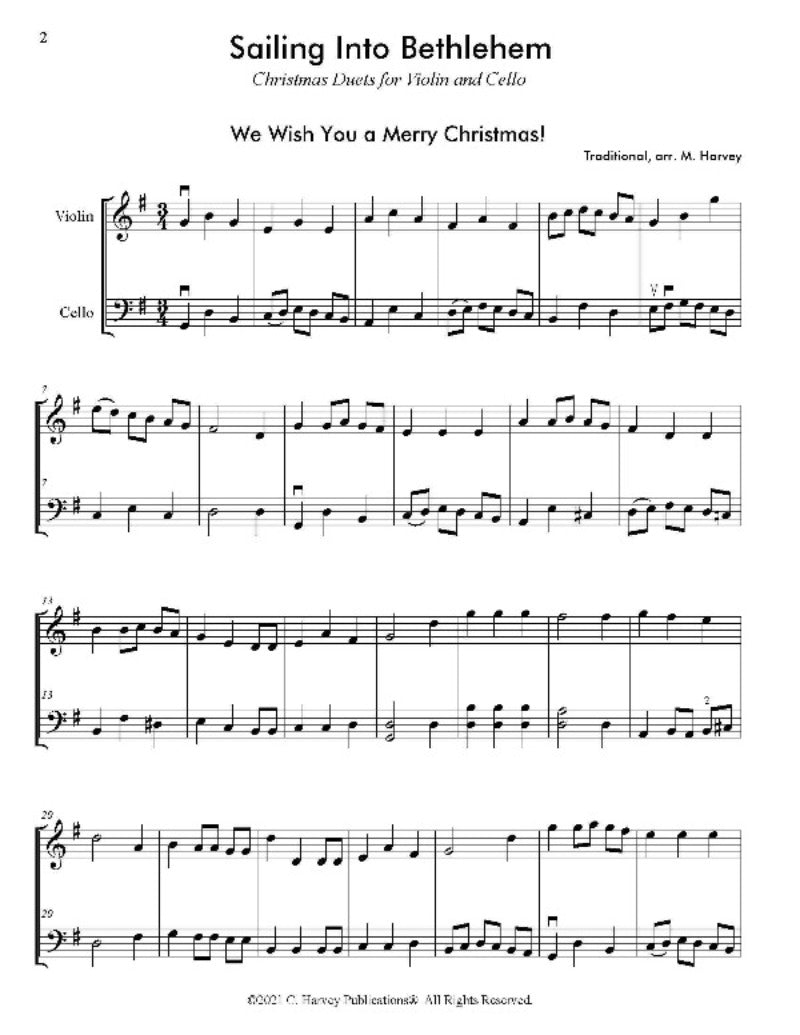 Sailing Into Bethlehem: Christmas Duets for Violin and Cello - PDF Download