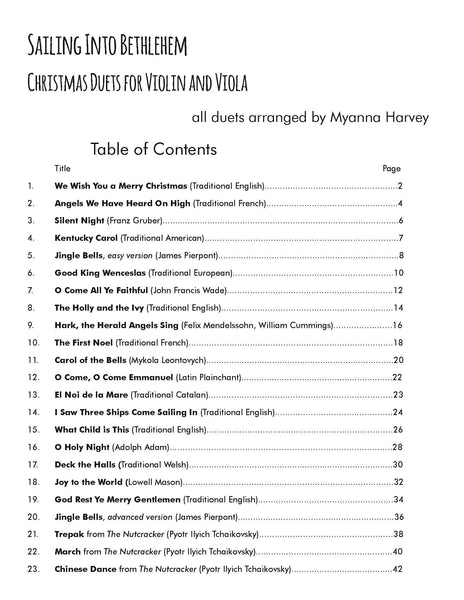 Sailing Into Bethlehem: Christmas Duets for Violin and Viola - PDF Download