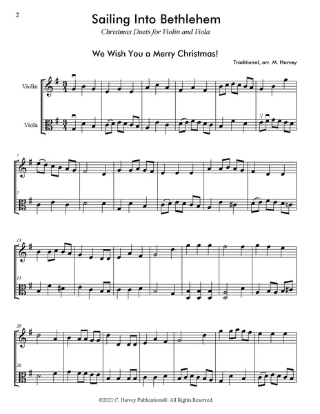 Sailing Into Bethlehem: Christmas Duets for Violin and Viola - PDF Download