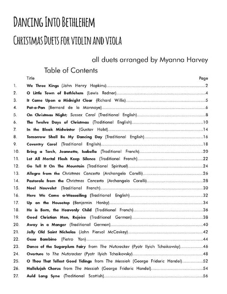 Dancing Into Bethlehem: Christmas Duets for Violin and Viola - PDF Download
