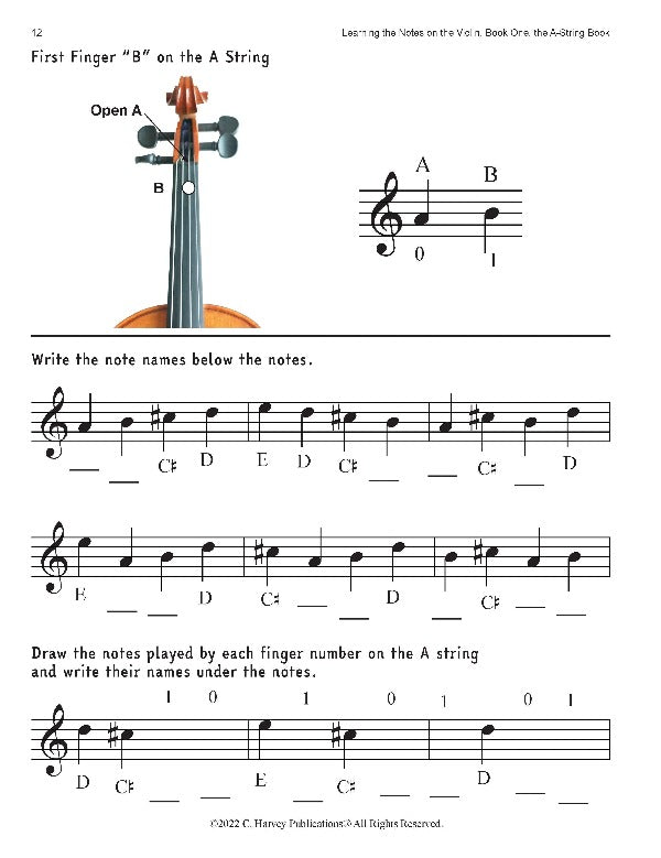 Learning the Notes on the One, the A String Book - PDF – Learn Strings Harvey String Arrangements