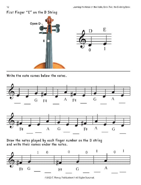 Learning the Notes on the Violin, Book Two, the D-String Book
