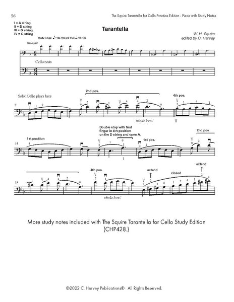 The Squire Tarantella for Cello Practice Edition - PDF Download