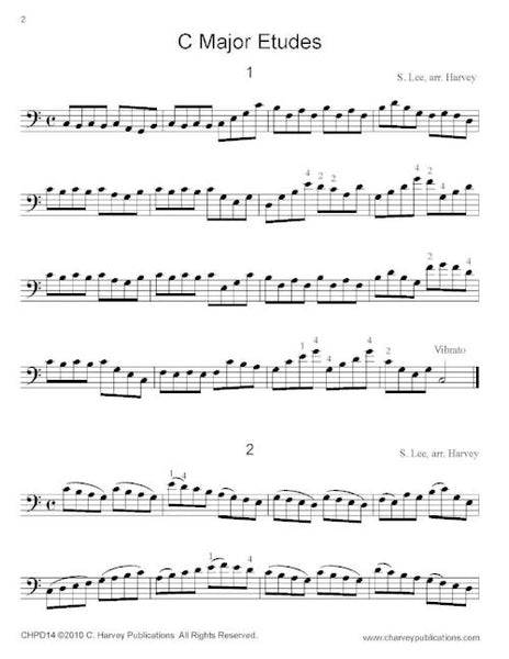 C Major Etudes for the Cello: Improve your cello shifting, bowing, and more.