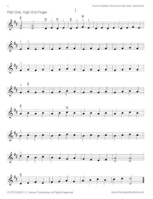 Thumb Position Review for the Cello, Book One- PDF Download