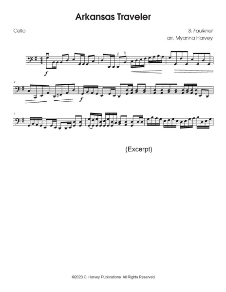 Arkansas Traveler for Solo Cello - Variations on an Unaccompanied Fiddle Tune - PDF download