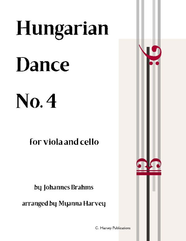 Hungarian Dance No. 4, by Johannes Brahms, arranged by Myanna Harvey, for String Duo - PDF Download